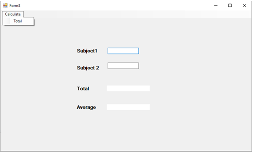 Using C# language, Complete the following Menu Windows Form program. Write the