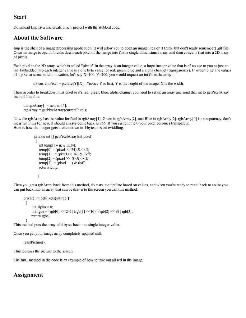 Please do this in Java. The IMP.java is attached below the instructions.
