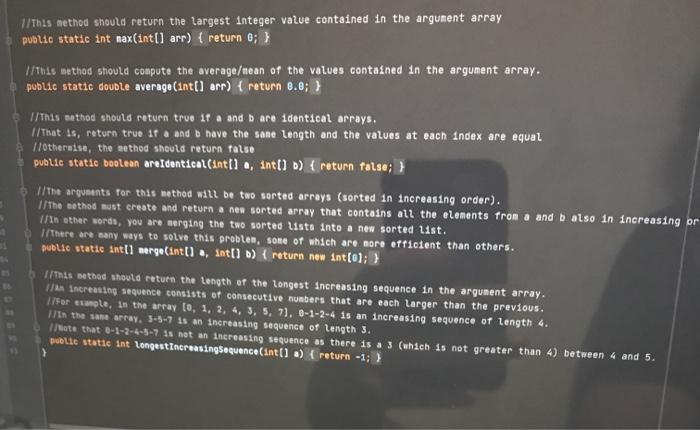 Please complete these in easiest manner possible!! 1/This method should return the