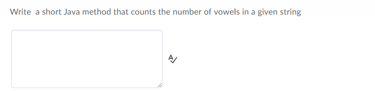 Java original plz. Write a short Java method that counts the