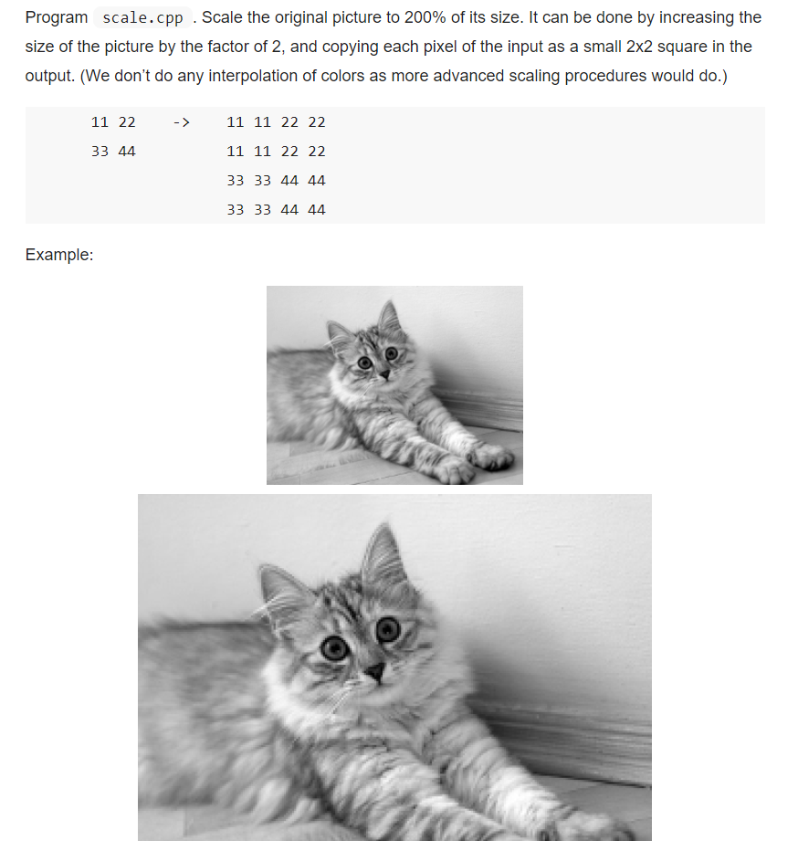 In C++ Program scale. cpp . Scale the original picture to 200%