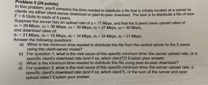  Problem 5 (24 points) In this problem, you'll compare the time