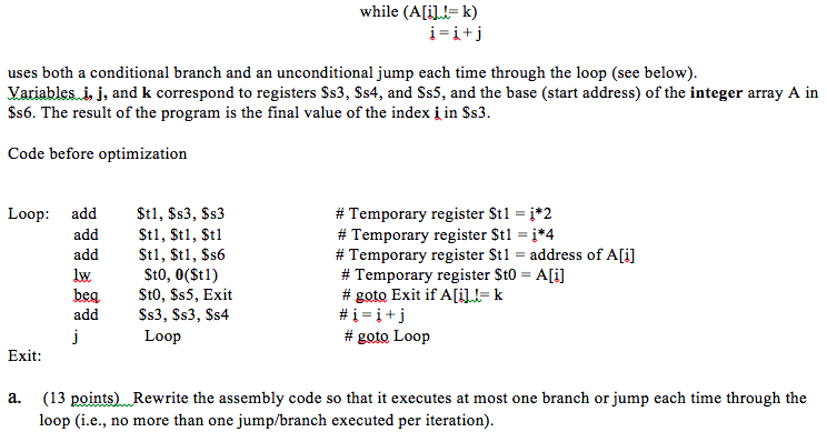 This c segment While (A[i]= k) i = i + j uses