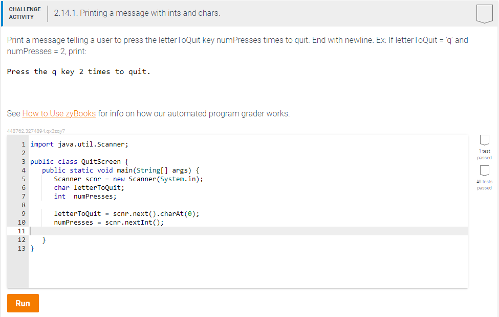Help please! This is the code that I've tried: int pressCount =