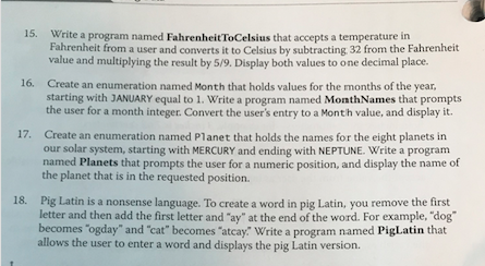 Please help me with 15 & 17!! C# ONLY. Show work please