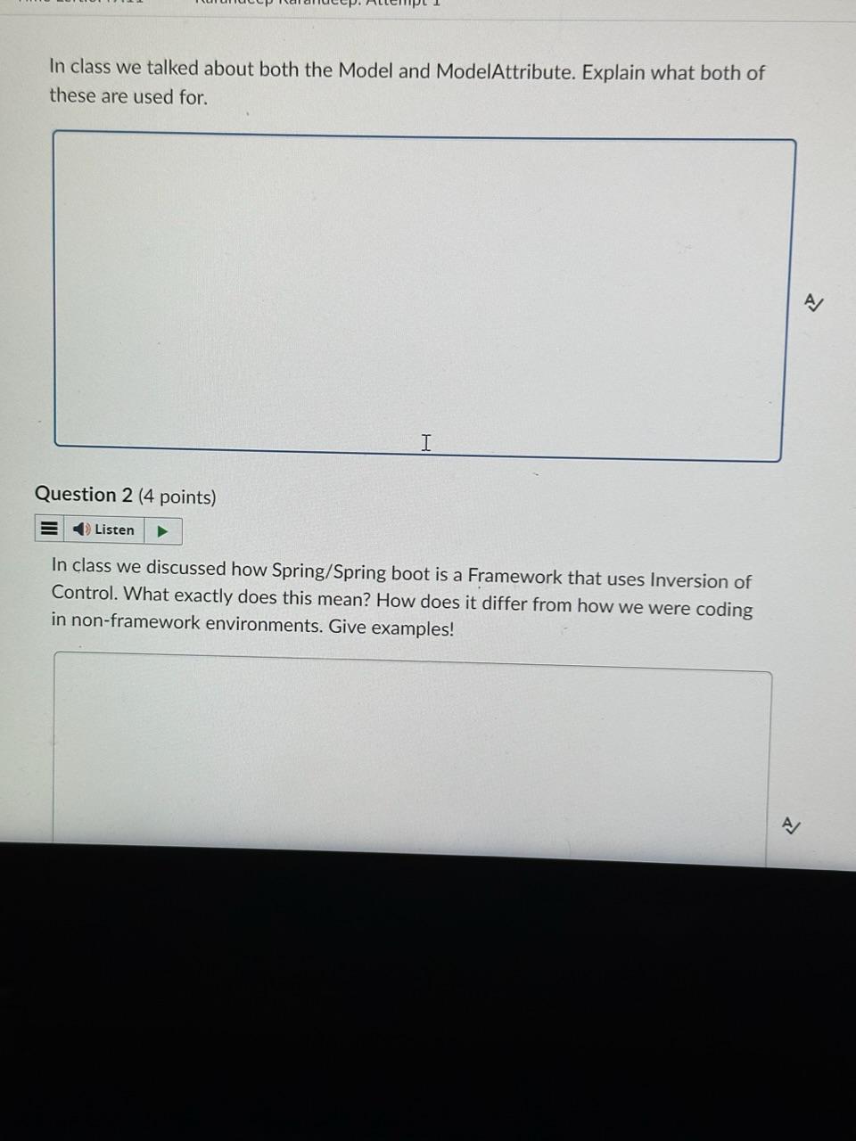 In class we talked about both the Model and ModelAttribute. Explain