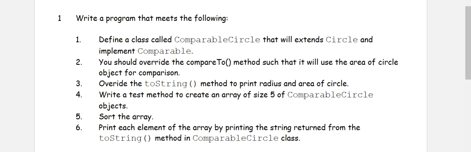 In java please! I provided code below. /** GeometricObject class */ public