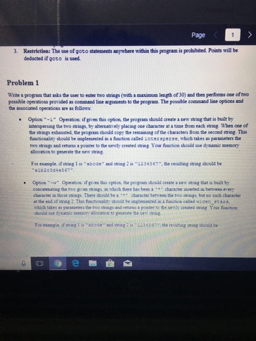  Code must be in C and read the notes that are