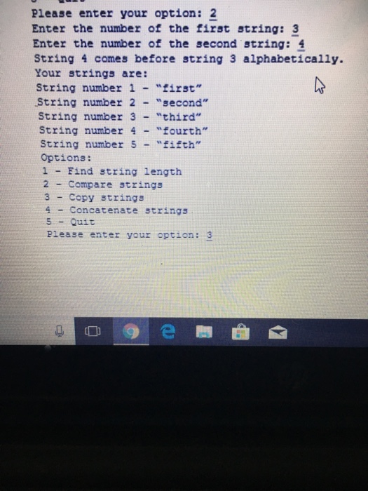 program The possible command line options and the associated operations are as