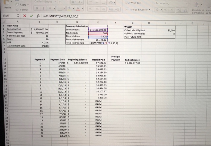  How can I get the total interest function? idk Calibri (Body)