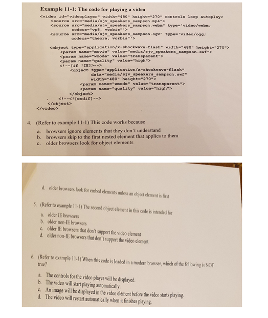  The code for playing a video This code works because a.