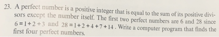  Matlab code 23. A perfect number is a positive integer that