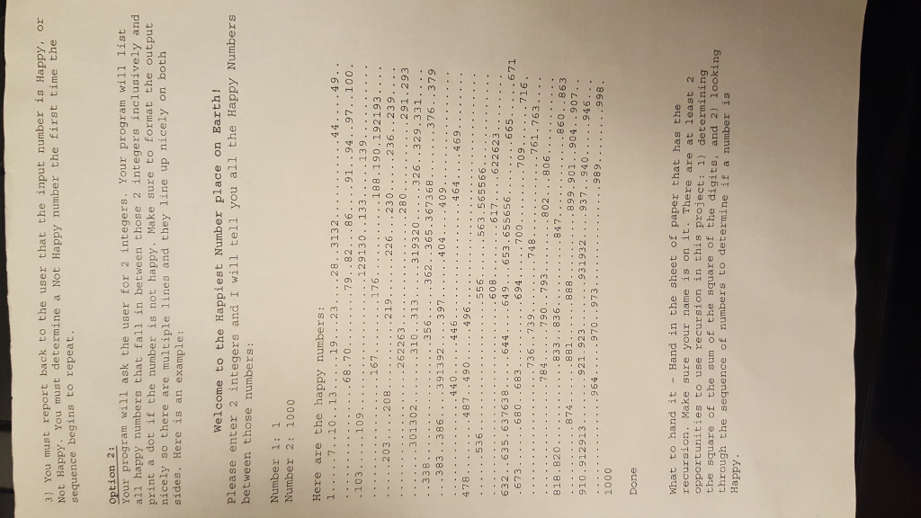 Using java, I need to write a program that displays all the