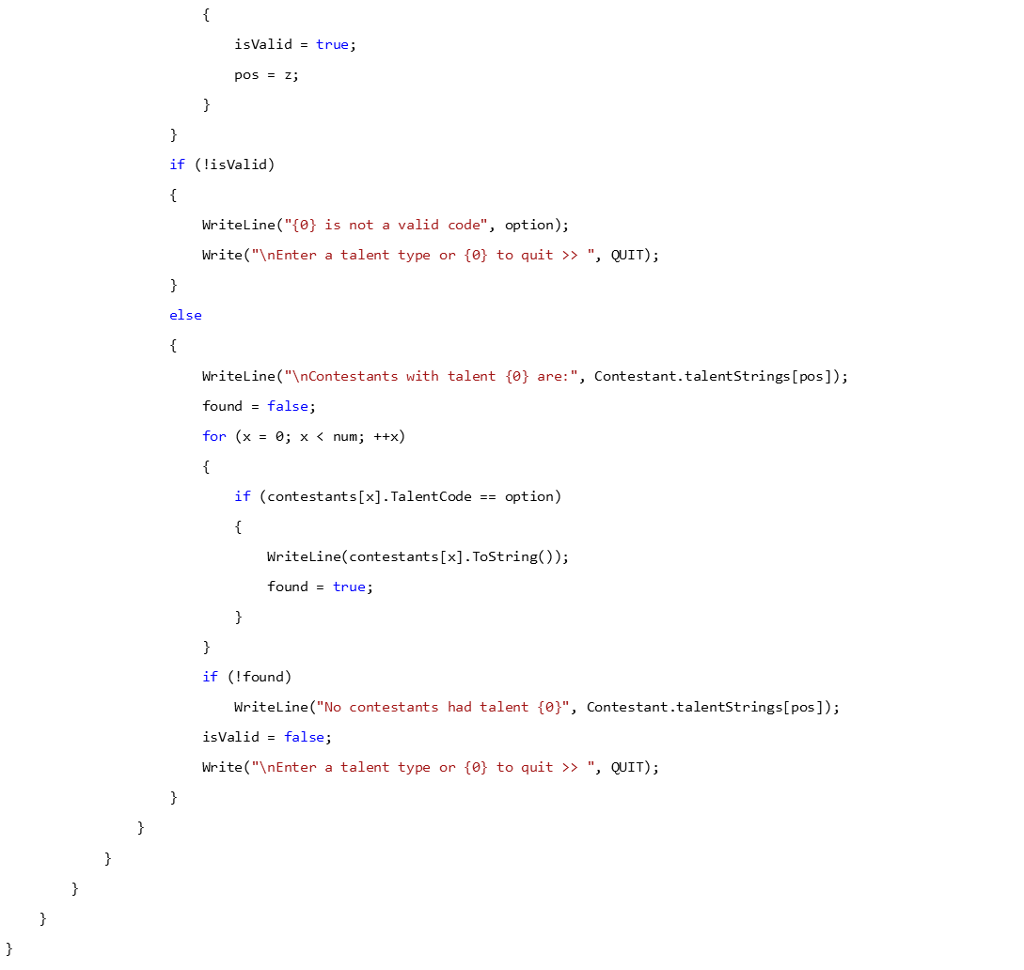 of contestants in this year's competition; the number must be between 0