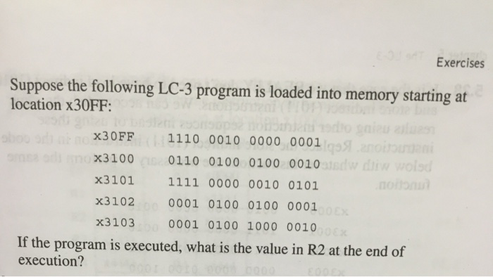  Suppose the following LC-3 program is loaded into memory starting at