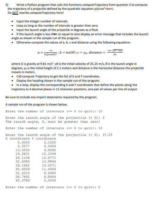 below. The function computes the X and Y coordinates of points along