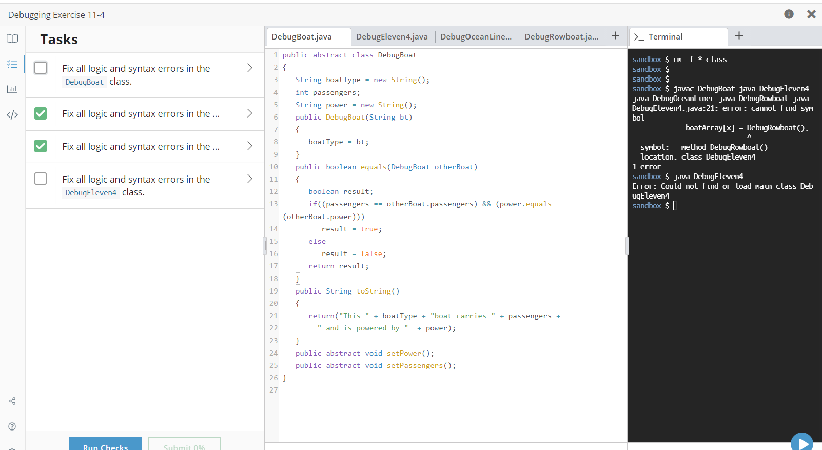  Java debug code to copy public abstract class DebugBoat { String