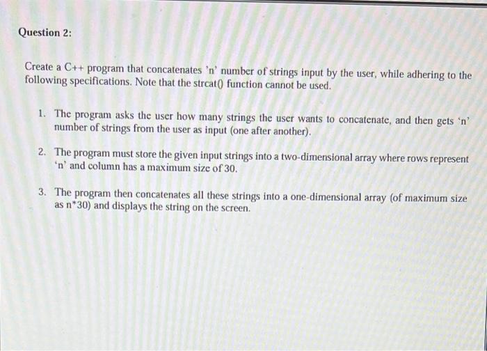  Create a C++ program that concatenates ' n ' number of