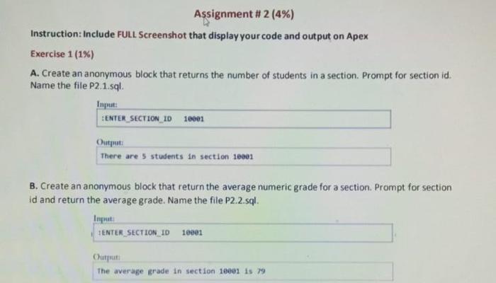 please answer this by Using Apex Oracle Program database programing. need accurate