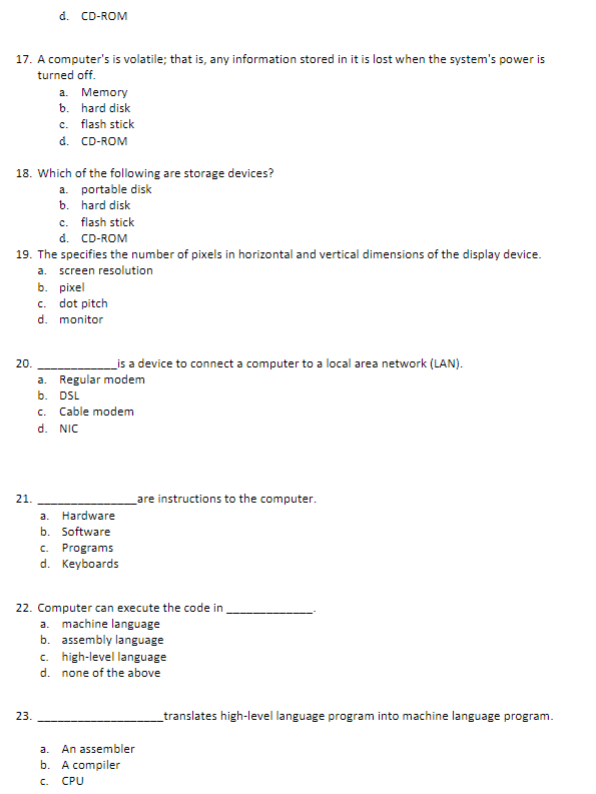 the classes must be public. a. True b. False 3. Considering the