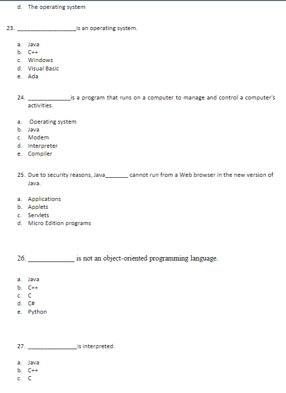 program code below. What possible class or classes will be created when