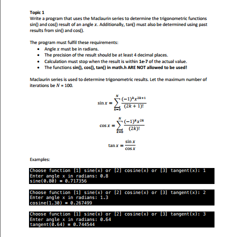 pseudocode for the following C Program Topic 1 Write a program that