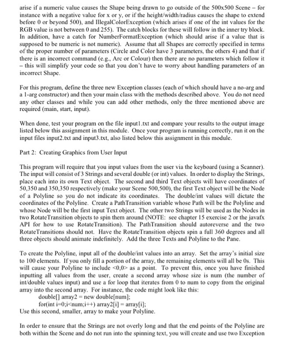 of writing two programs. Both use javafx to create graphics. You will