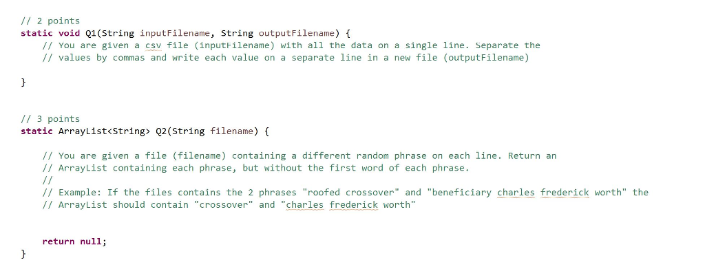 Java questions need help with questions 2 and 3 written in the