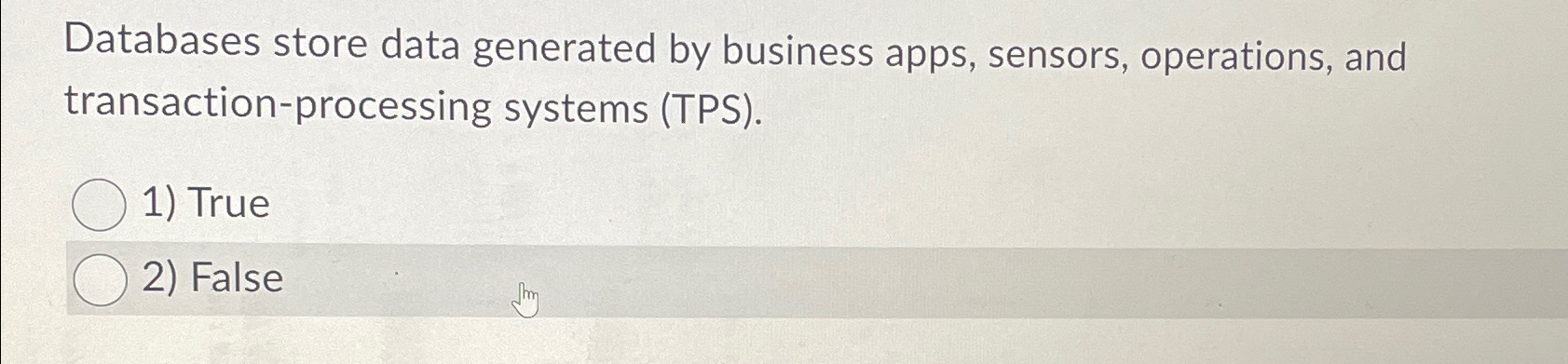  Databases store data generated by business apps, sensors, operations, and transaction-processing