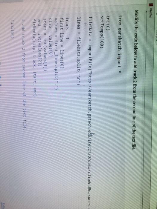  Modify the code below to add track2 from the second line
