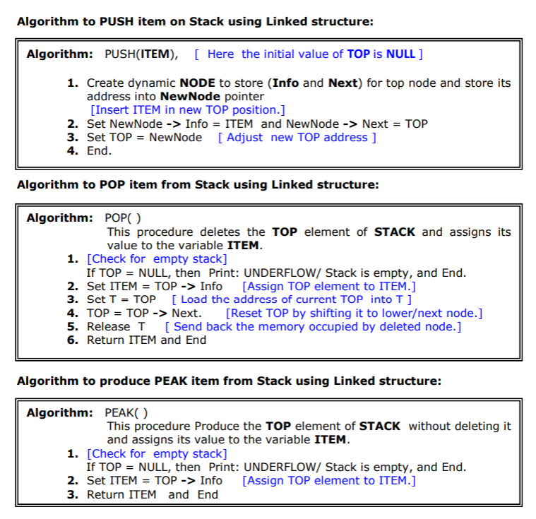  slove it in language c++ Algorithm to PUSH item on Stack