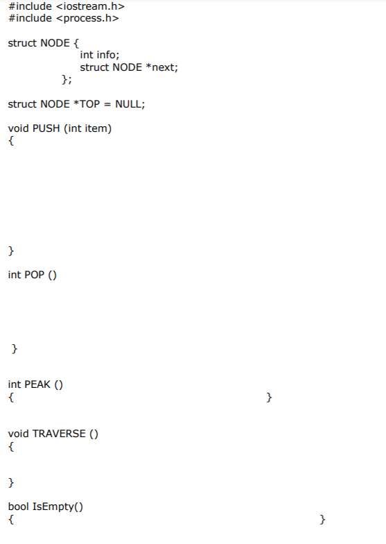 is NULL ] 1. Create dynamic NODE to store (Info and Next)