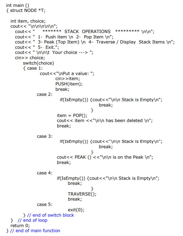for top node and store its address into NewNode pointer [Insert ITEM