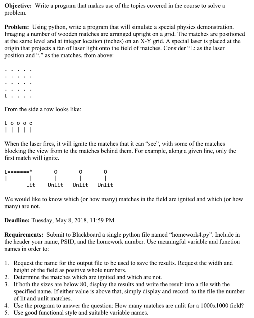 python help Objective: Write a program that makes use of the topics