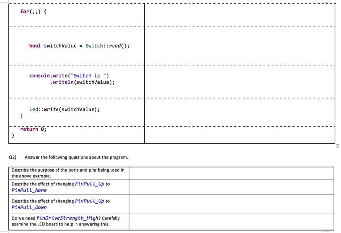 of each portion of code. Describe the overall purpose a nd identify