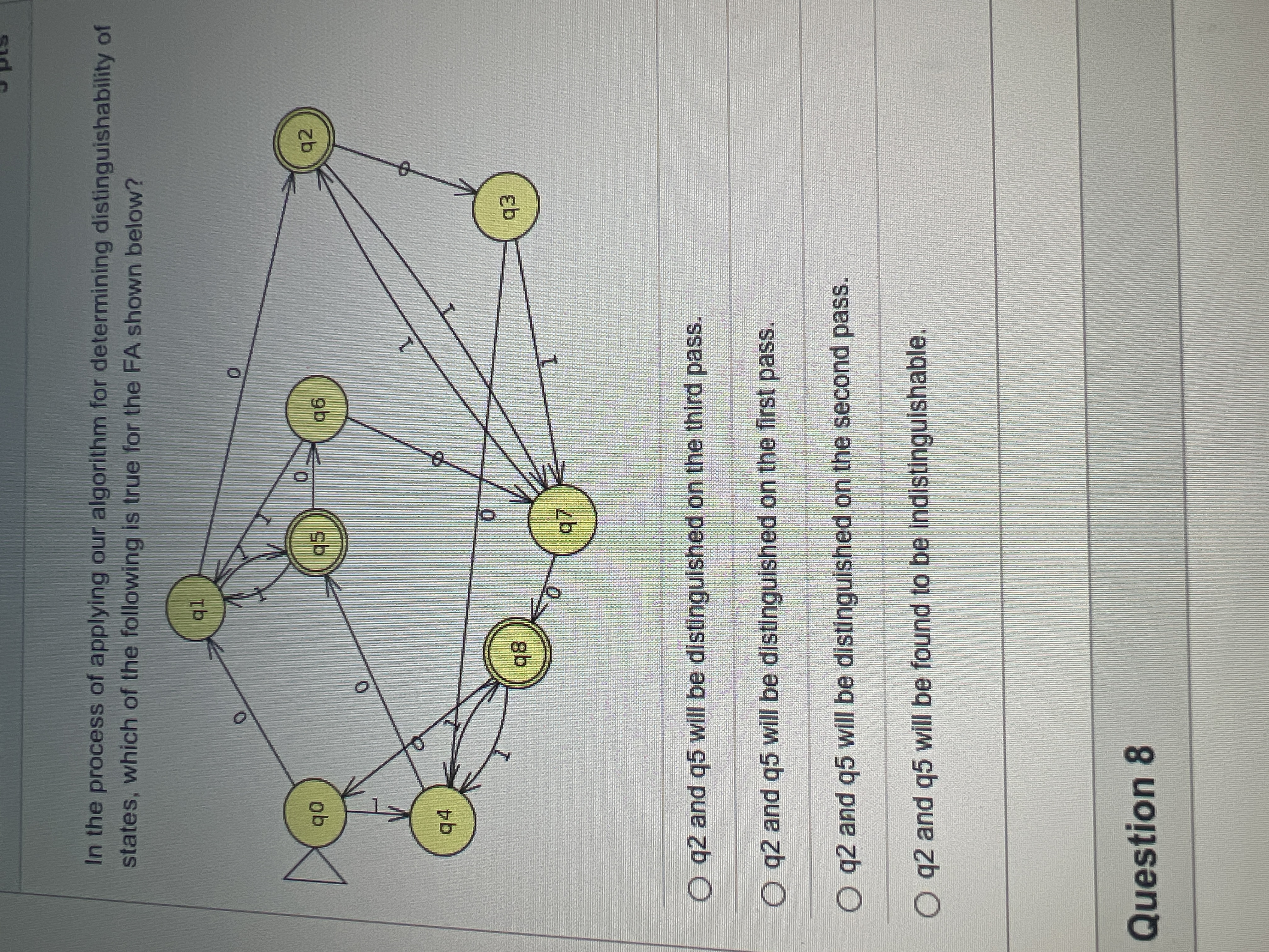  In the process of applying our algorithm for determining distinguishability of
