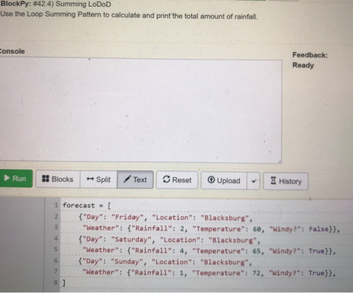 Day 2 assignment using dictionary lookups and list indexing. Make sure to