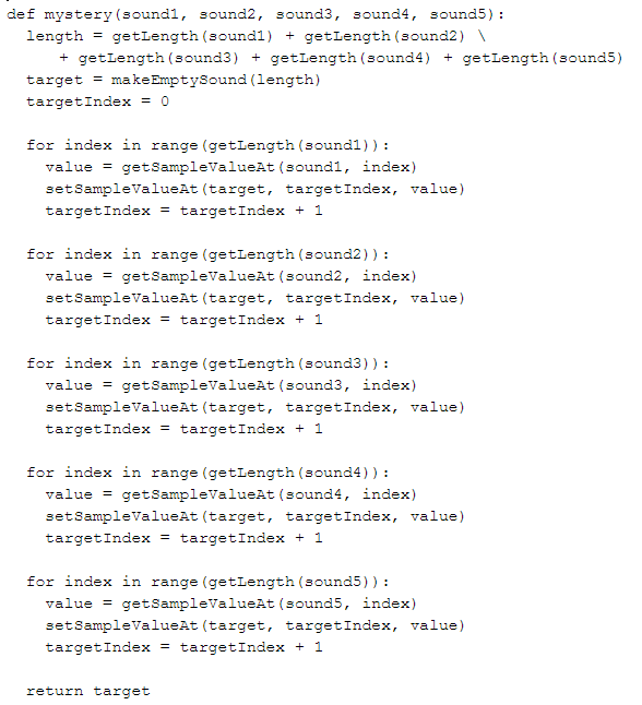 What does this code do? Im using python and JES! def mystery