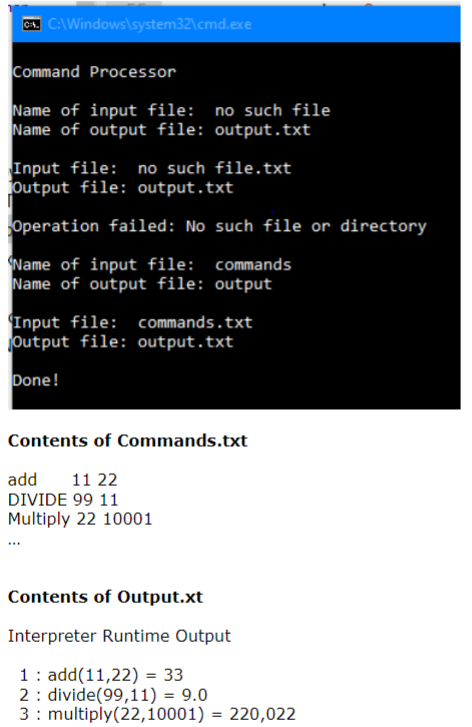 In python please create a tiny interpreter for simple arithmetic operations. Your