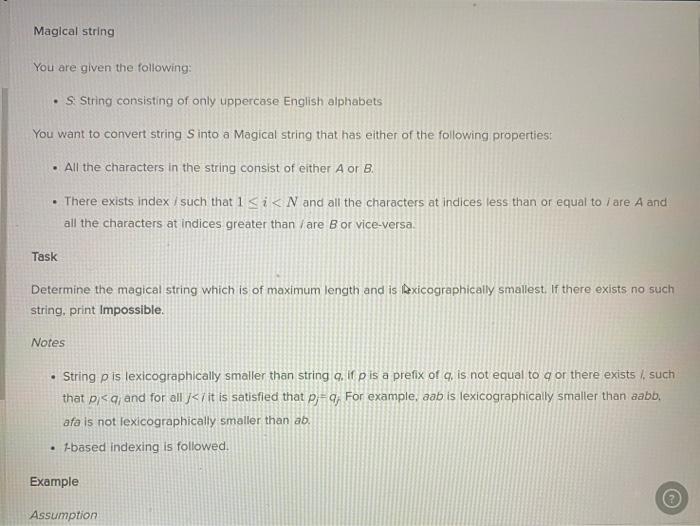  Complete the function magical_string(), strictly in python3 language only. everything is