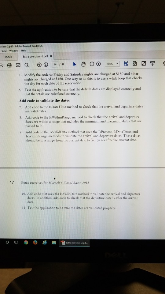 and buttons. exercises-2pdf Adobe Acrobat Reader DC dit View Window Help ne