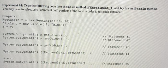  use the information above to write a code for experiment 4