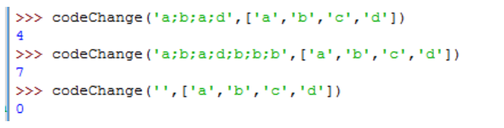 Change the function codeCalc(s,n) to take s, a string of characters delimited