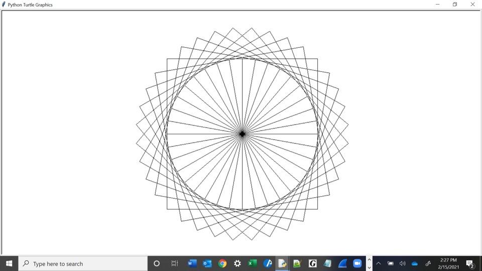 Using Python, what is the code that will generate this image in