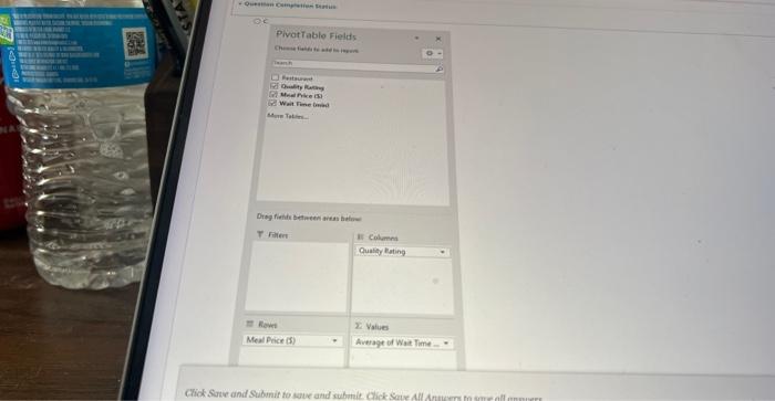 average wait times with respect to meal prices and quality ratings. Determine