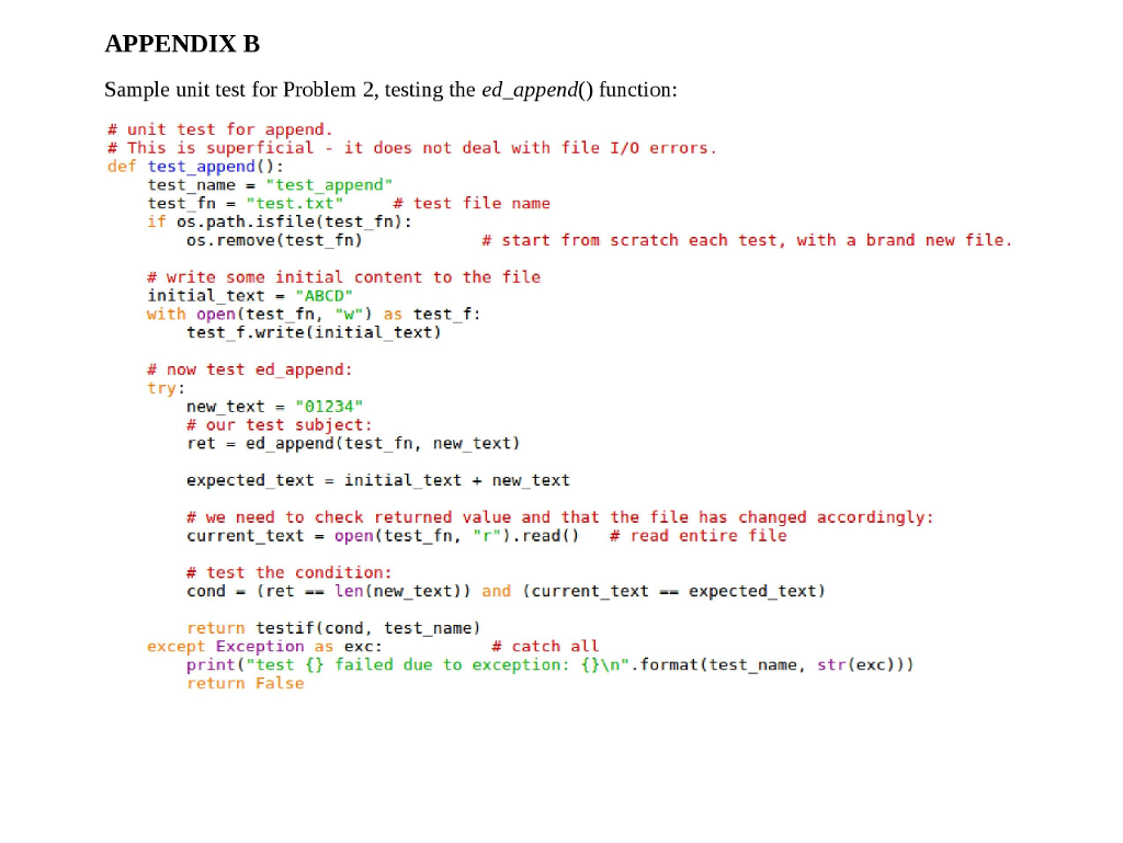 Text Editing A non-interactive text editor executes simple editing commands on a