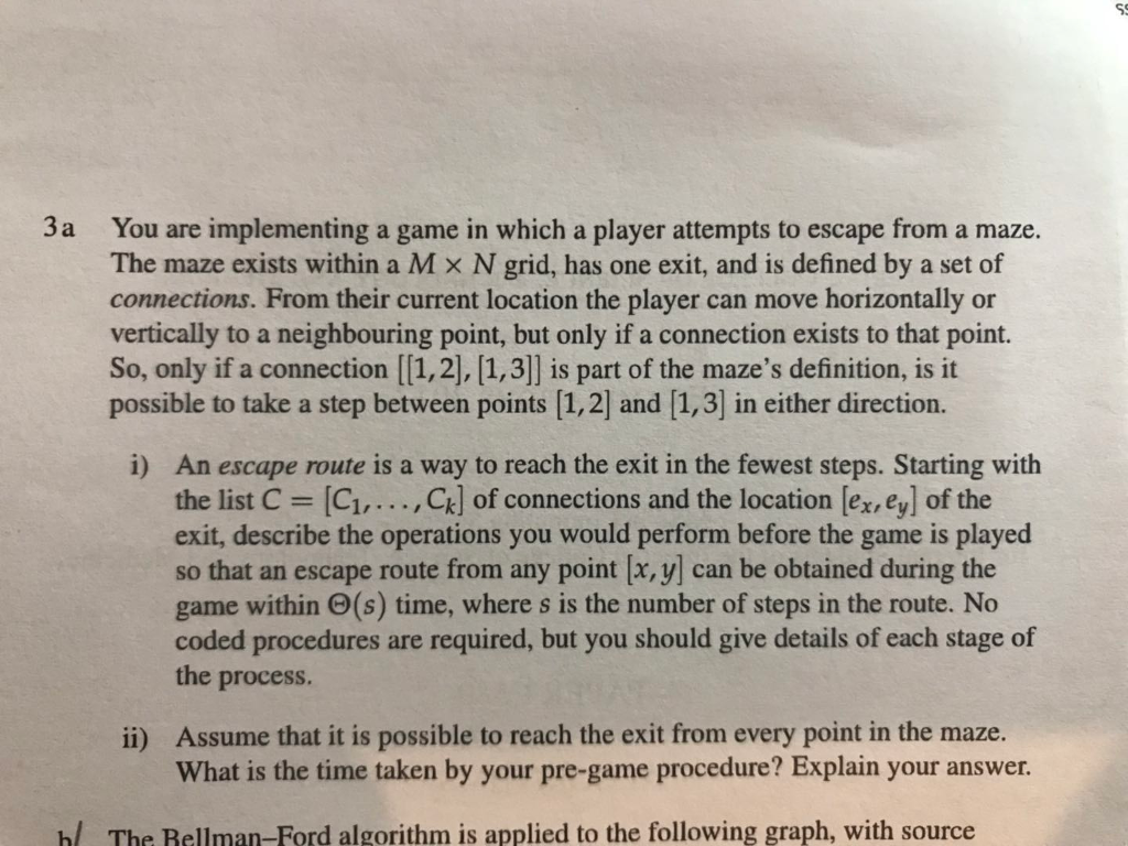 please finish question a 3a You are implementing a game in