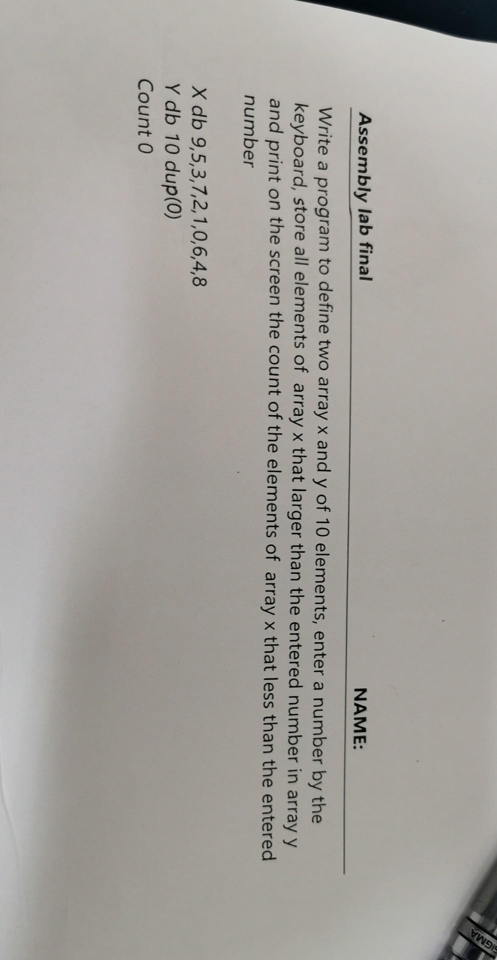 The Subject is Microprocessor Systems LAB Please solve this Q in clear