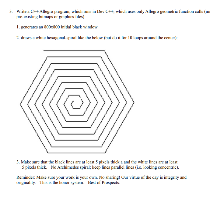 Write a C++ Allegro program, which runs in Dev C++, which uses