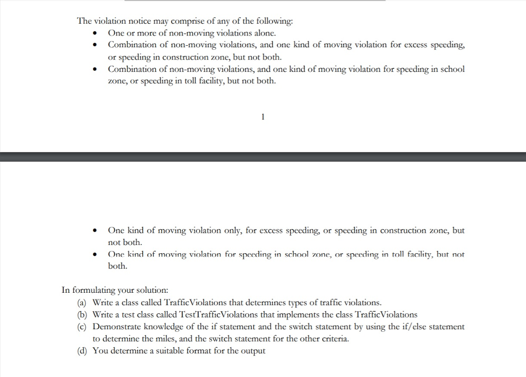 and notify violators of the fines and/consequences for road traffic breaches as